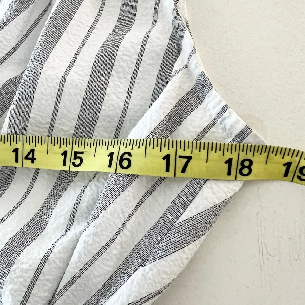 Calvin Klein Gray White Stripe Wrap Maxi Dress Size 10 - Picture 6 of 10